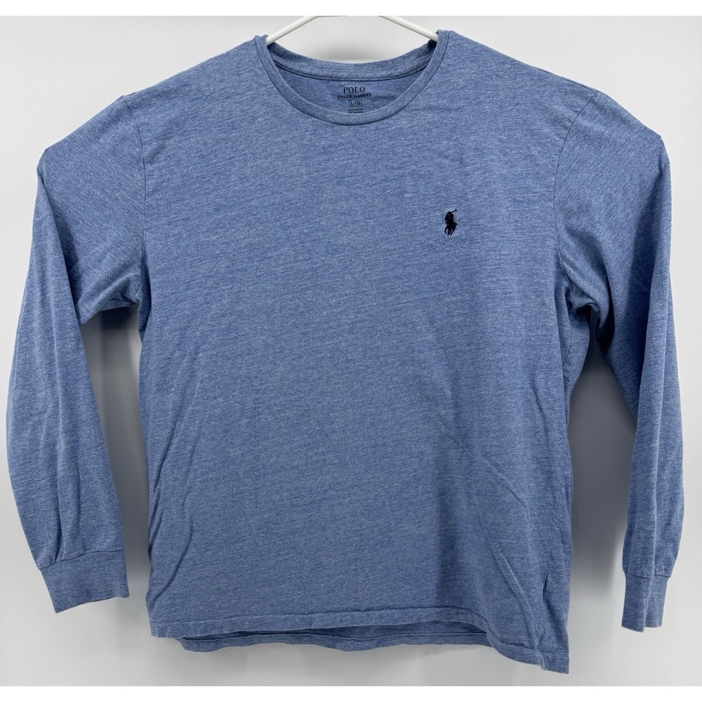 Polo Ralph Lauren Men's Shirt Large Blue Long Sleeve Blue Pony
